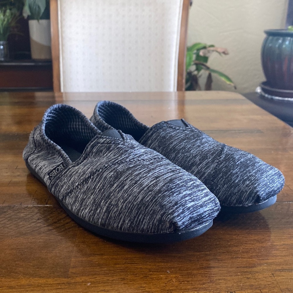 Bobs Gray Classic Memory Foam Flats Slip On